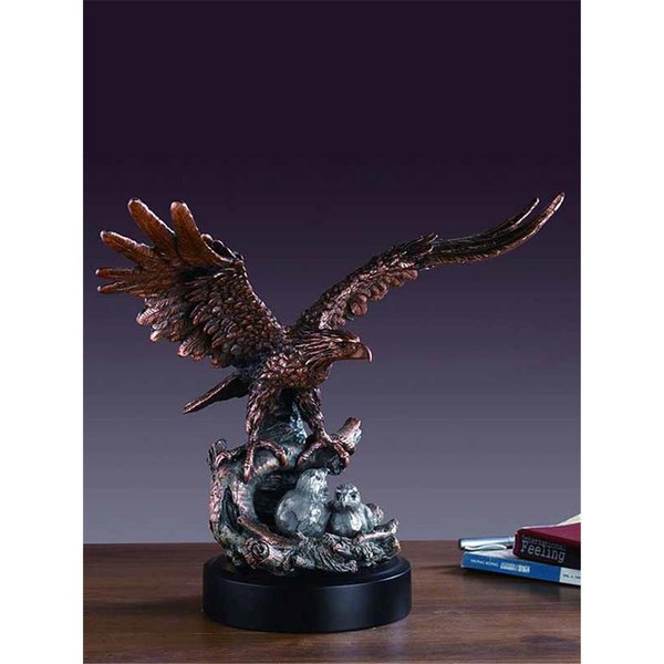 Dwellingdesigns Bald Eagle with Chicks Bronze Sculpture - 16 x 15 in. DW1603545